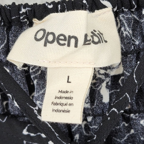 Open Edit Women's Printed Smocked Blouse Top - L - Picture 4 of 7